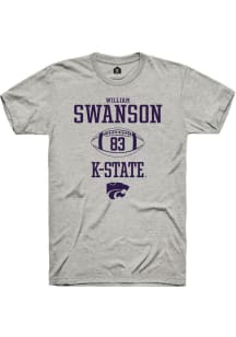 William Swanson  K-State Wildcats Ash Rally NIL Sport Icon Short Sleeve T Shirt