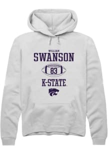 William Swanson  Rally K-State Wildcats Mens White NIL Sport Icon Long Sleeve Hoodie