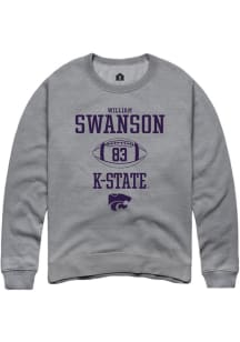 William Swanson  Rally K-State Wildcats Mens Graphite NIL Sport Icon Long Sleeve Crew Sweatshirt
