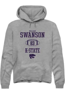 William Swanson  Rally K-State Wildcats Mens Graphite NIL Sport Icon Long Sleeve Hoodie