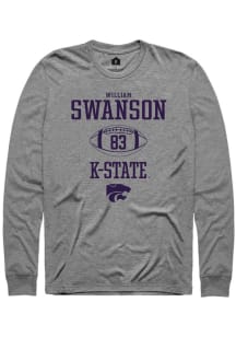 William Swanson  K-State Wildcats Graphite Rally NIL Sport Icon Long Sleeve T Shirt