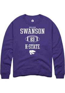 William Swanson  Rally K-State Wildcats Mens Purple NIL Sport Icon Long Sleeve Crew Sweatshirt