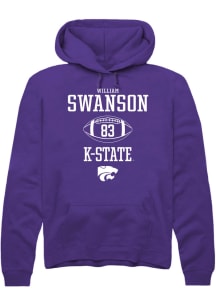 William Swanson  Rally K-State Wildcats Mens Purple NIL Sport Icon Long Sleeve Hoodie