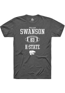 William Swanson  K-State Wildcats Dark Grey Rally NIL Sport Icon Short Sleeve T Shirt