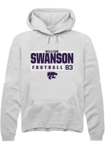 William Swanson  Rally K-State Wildcats Mens White NIL Stacked Box Long Sleeve Hoodie