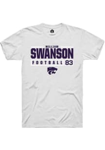 William Swanson  K-State Wildcats White Rally NIL Stacked Box Short Sleeve T Shirt