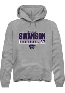 William Swanson  Rally K-State Wildcats Mens Graphite NIL Stacked Box Long Sleeve Hoodie