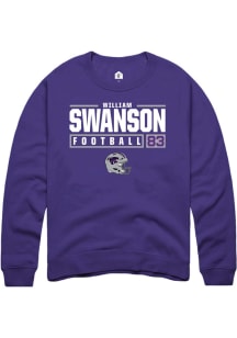 William Swanson  Rally K-State Wildcats Mens Purple NIL Stacked Box Long Sleeve Crew Sweatshirt