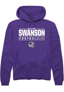 William Swanson  Rally K-State Wildcats Mens Purple NIL Stacked Box Long Sleeve Hoodie
