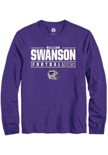 William Swanson  K-State Wildcats Purple Rally NIL Stacked Box Long Sleeve T Shirt