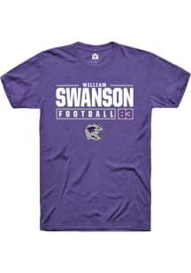 William Swanson  K-State Wildcats Purple Rally NIL Stacked Box Short Sleeve T Shirt
