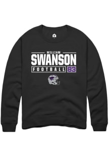 William Swanson  Rally K-State Wildcats Mens Black NIL Stacked Box Long Sleeve Crew Sweatshirt