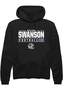 William Swanson  Rally K-State Wildcats Mens Black NIL Stacked Box Long Sleeve Hoodie