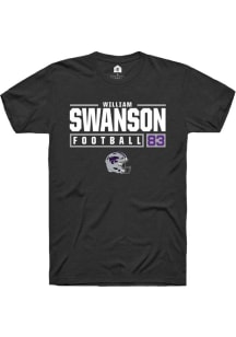 William Swanson  K-State Wildcats Black Rally NIL Stacked Box Short Sleeve T Shirt