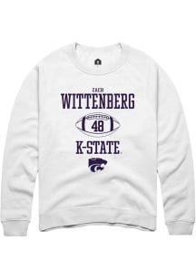 Zach Wittenberg  Rally K-State Wildcats Mens White NIL Sport Icon Long Sleeve Crew Sweatshirt