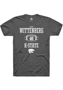 Zach Wittenberg  K-State Wildcats Dark Grey Rally NIL Sport Icon Short Sleeve T Shirt