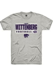 Zach Wittenberg  K-State Wildcats Ash Rally NIL Stacked Box Short Sleeve T Shirt