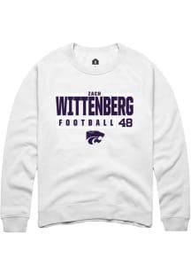 Zach Wittenberg  Rally K-State Wildcats Mens White NIL Stacked Box Long Sleeve Crew Sweatshirt