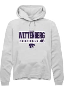 Zach Wittenberg  Rally K-State Wildcats Mens White NIL Stacked Box Long Sleeve Hoodie