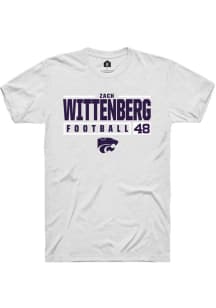 Zach Wittenberg  K-State Wildcats White Rally NIL Stacked Box Short Sleeve T Shirt