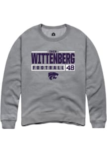 Zach Wittenberg  Rally K-State Wildcats Mens Graphite NIL Stacked Box Long Sleeve Crew Sweatshirt