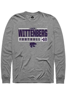 Zach Wittenberg  K-State Wildcats Graphite Rally NIL Stacked Box Long Sleeve T Shirt