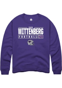 Zach Wittenberg  Rally K-State Wildcats Mens Purple NIL Stacked Box Long Sleeve Crew Sweatshirt