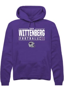 Zach Wittenberg  Rally K-State Wildcats Mens Purple NIL Stacked Box Long Sleeve Hoodie