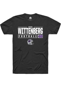 Zach Wittenberg  K-State Wildcats Black Rally NIL Stacked Box Short Sleeve T Shirt
