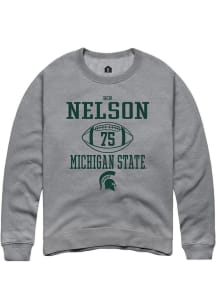 Ben Nelson  Rally Michigan State Spartans Mens Graphite NIL Sport Icon Long Sleeve Crew Sweatshirt