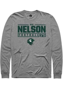 Ben Nelson  Michigan State Spartans Graphite Rally NIL Stacked Box Long Sleeve T Shirt
