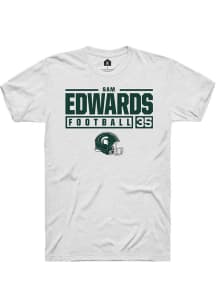Samuel Edwards  Michigan State Spartans White Rally NIL Stacked Box Short Sleeve T Shirt