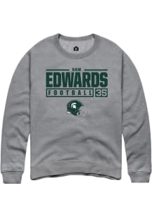 Samuel Edwards  Rally Michigan State Spartans Mens Graphite NIL Stacked Box Long Sleeve Crew Sweat..
