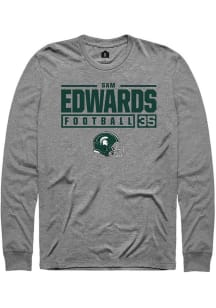 Samuel Edwards  Michigan State Spartans Graphite Rally NIL Stacked Box Long Sleeve T Shirt