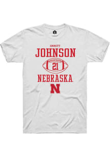 Emmett Johnson  Nebraska Cornhuskers White Rally NIL Sport Icon Short Sleeve T Shirt