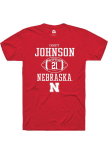 Emmett Johnson  Nebraska Cornhuskers Red Rally NIL Sport Icon Short Sleeve T Shirt