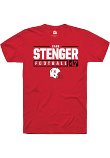 Gage Stenger  Nebraska Cornhuskers Red Rally NIL Stacked Box Short Sleeve T Shirt