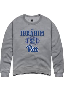Abe Ibrahim  Rally Pitt Panthers Mens Graphite NIL Sport Icon Long Sleeve Crew Sweatshirt