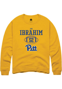 Abe Ibrahim  Rally Pitt Panthers Mens Gold NIL Sport Icon Long Sleeve Crew Sweatshirt