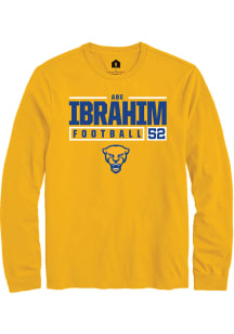 Abe Ibrahim  Pitt Panthers Gold Rally NIL Stacked Box Long Sleeve T Shirt