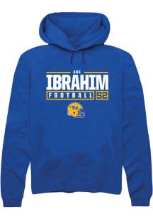 Abe Ibrahim  Rally Pitt Panthers Mens Blue NIL Stacked Box Long Sleeve Hoodie