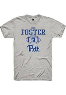 Drew Foster  Pitt Panthers Ash Rally NIL Sport Icon Short Sleeve T Shirt