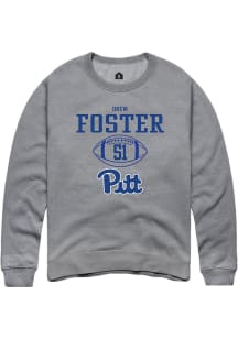 Drew Foster  Rally Pitt Panthers Mens Graphite NIL Sport Icon Long Sleeve Crew Sweatshirt