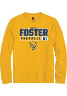 Drew Foster  Pitt Panthers Gold Rally NIL Stacked Box Long Sleeve T Shirt
