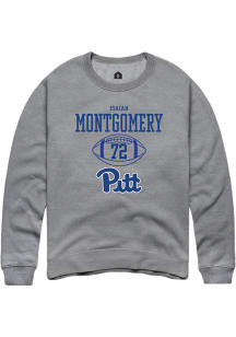 Isaiah  Montgomery  Rally Pitt Panthers Mens Graphite NIL Sport Icon Long Sleeve Crew Sweatshirt