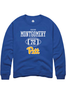 Isaiah  Montgomery  Rally Pitt Panthers Mens Blue NIL Sport Icon Long Sleeve Crew Sweatshirt