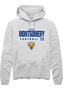 Isaiah  Montgomery  Rally Pitt Panthers Mens White NIL Stacked Box Long Sleeve Hoodie