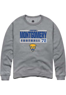Isaiah  Montgomery  Rally Pitt Panthers Mens Graphite NIL Stacked Box Long Sleeve Crew Sweatshirt