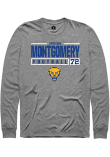 Isaiah  Montgomery  Pitt Panthers Graphite Rally NIL Stacked Box Long Sleeve T Shirt