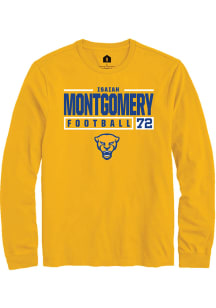 Isaiah  Montgomery  Pitt Panthers Gold Rally NIL Stacked Box Long Sleeve T Shirt